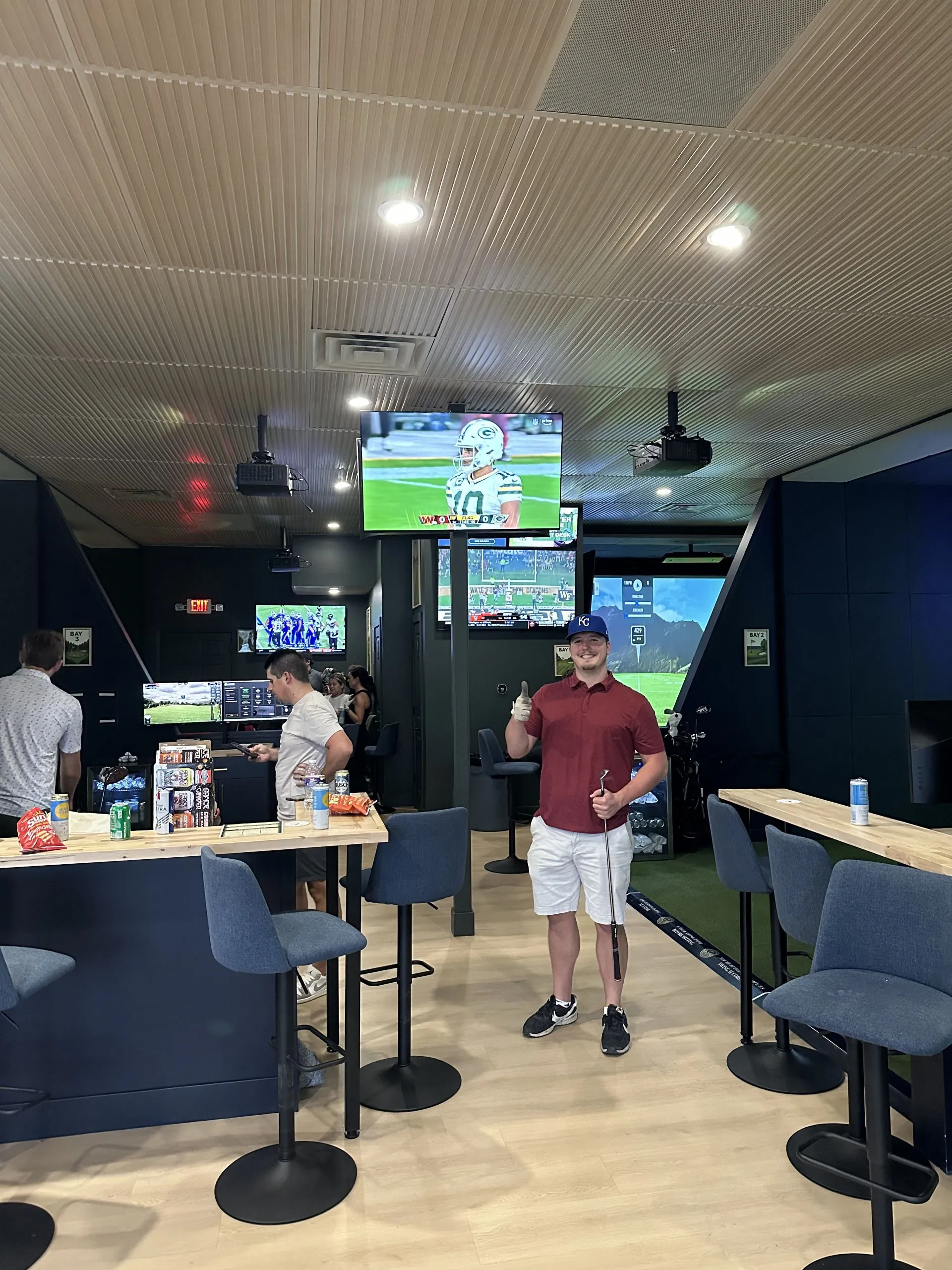 Private event facility at All Seasons Indoor Golf Club in Kansas City for bachelor, bachelorette, and group celebrations